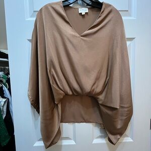 Silky Tan Draped Top